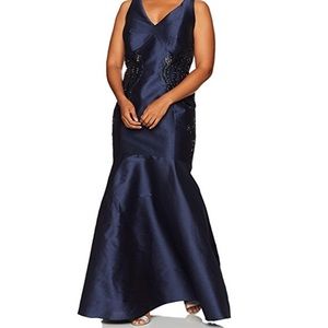 BNWT ADRIANNA PAPELL Faille Trumpet gown-16w